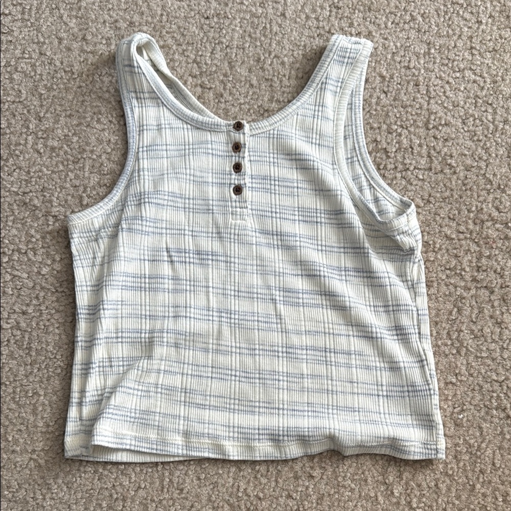 Old Navy Cream Sleeveless Fitted Tank Top